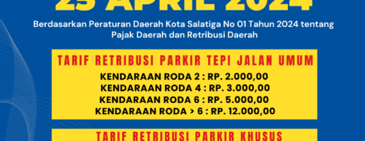 PERUBAHAN TARIF RETRIBUSI PARKIR MULAI 25 APRIL 2024