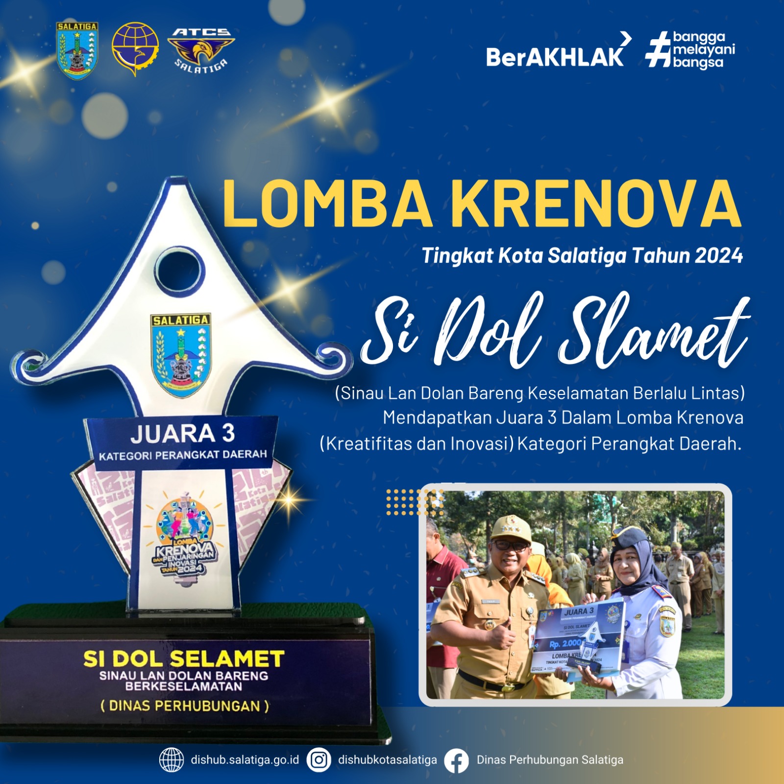 SI DOL SLAMET MERAIH JUARA 3 DALAM LOMBA KRENOVA TINGKAT KOTA SALATIGA TAHUN 2024