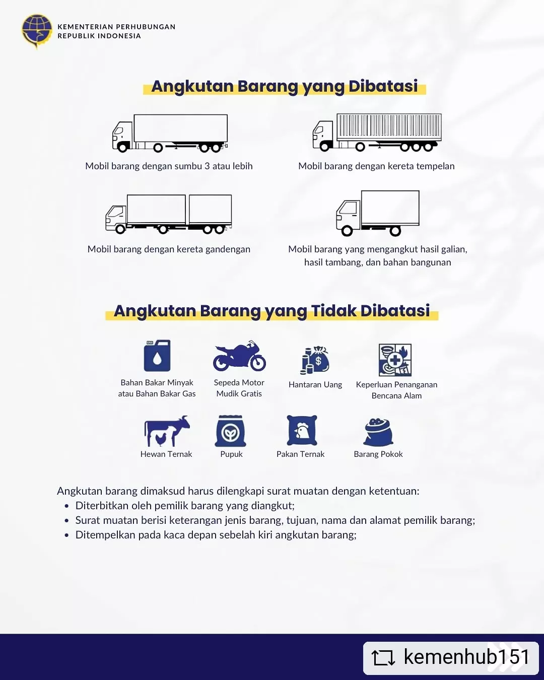 PEMBATASAN ANGKUTAN BARANG PERIODE LEBARAN 1446 H/2025