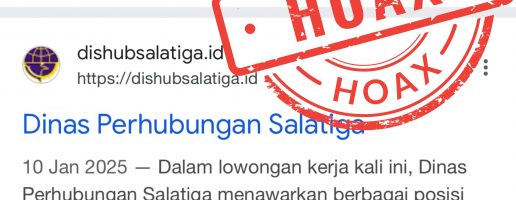 BERITA HOAX LOWONGAN PEKERJAAN DI DINAS PERHUBUNGAN KOTA SALATIGA