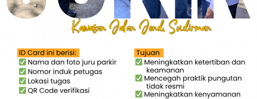 SOSIALISASI INOVASI PENGGUNAAN ID CARD JURU PARKIR KAWASAN JL.JEND SUDIRMAN
